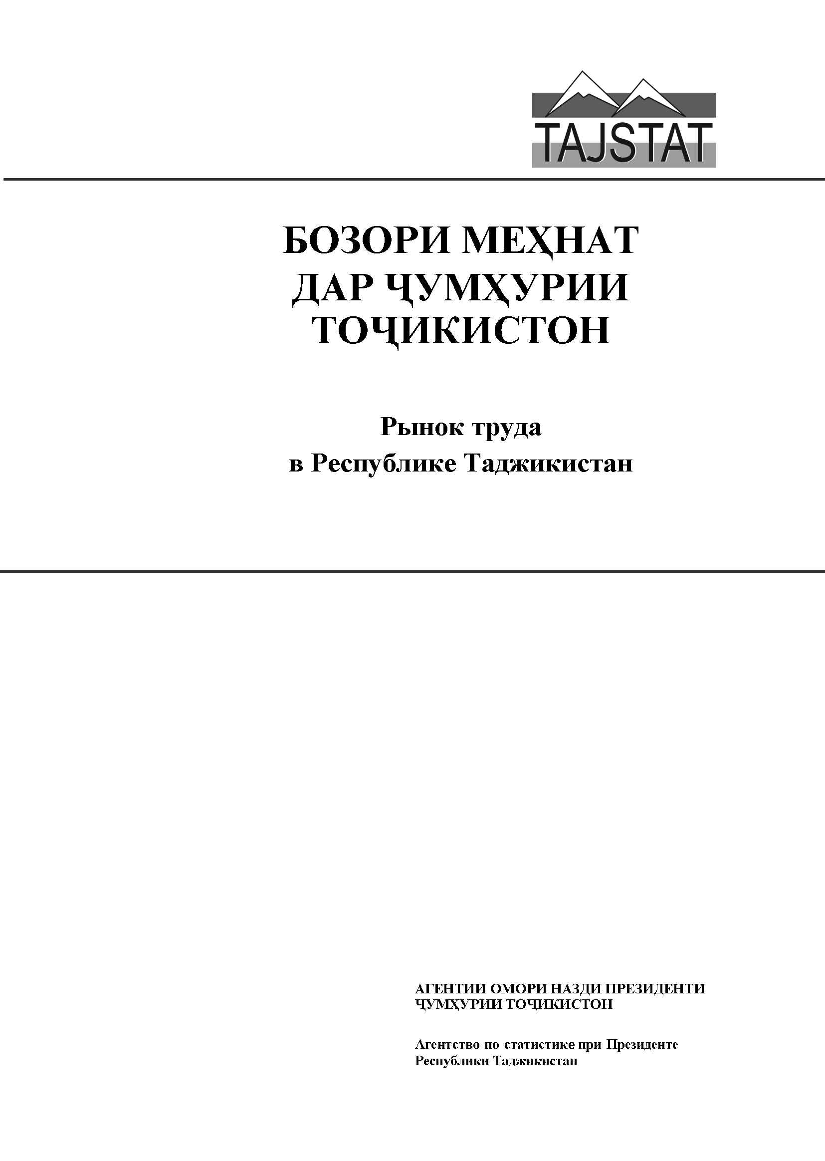 Рынок труда в Республике Таджикистан: статистический сборник (2022)