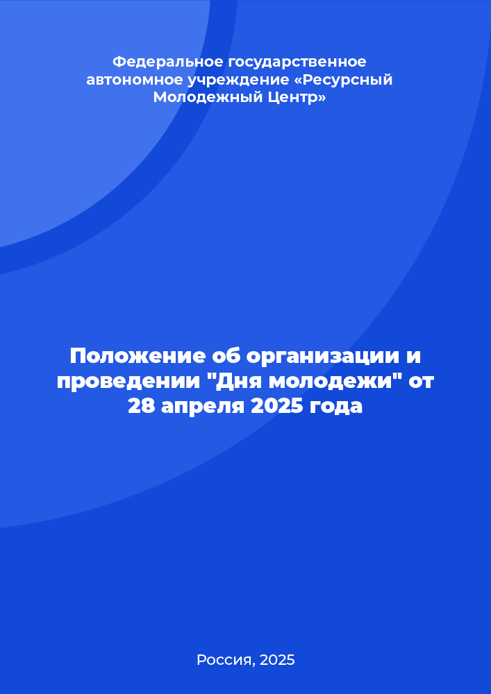 Положение об организации и проведении "Дня молодежи" от 28 апреля 2025 года