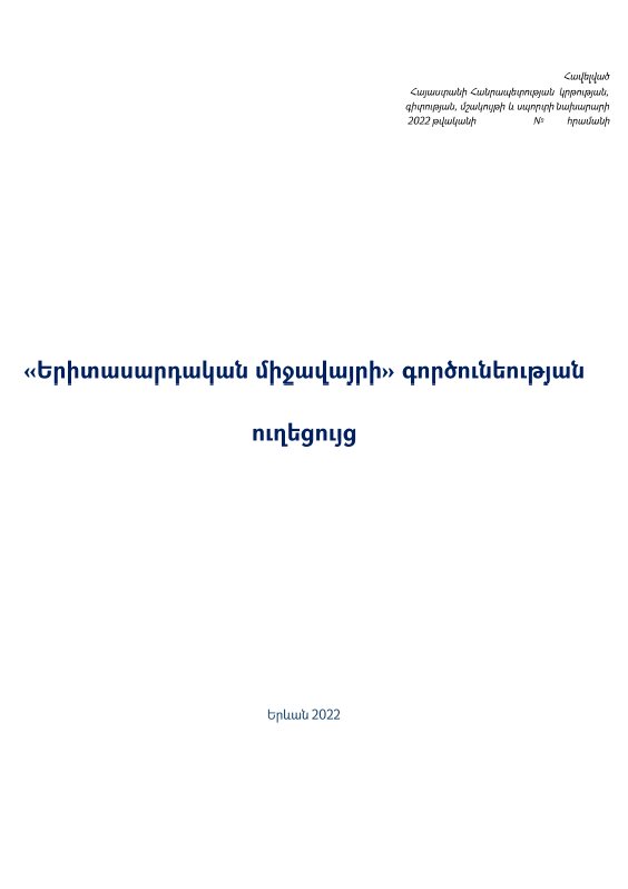 Руководство "Организованная молодёжная среда"